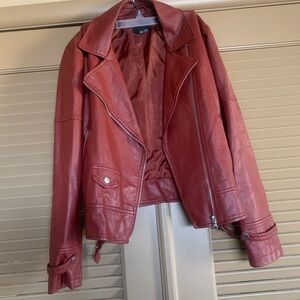 Ana Women's Deep Red Leather Jacket
